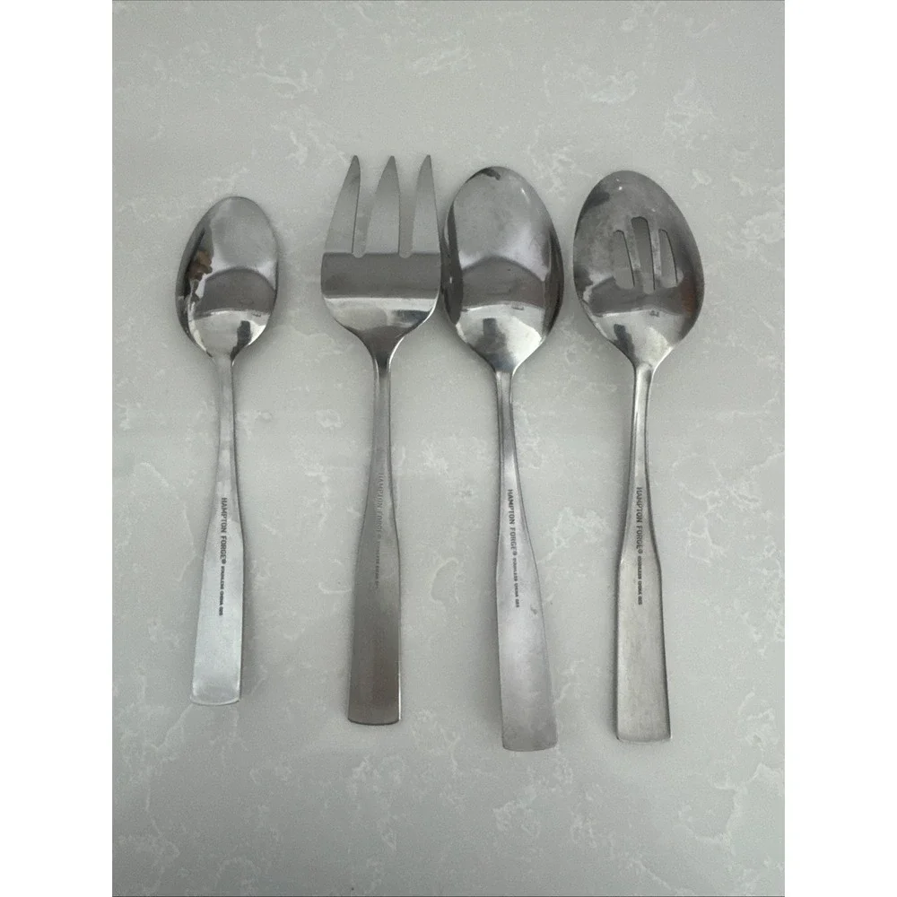 Hampton‎ Forge Bristol Satin Finish Deco Flatware Set 62Pieces Fork Knives Spoon